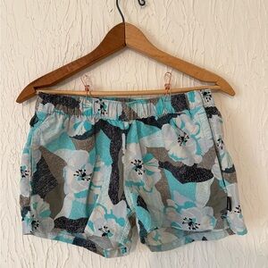 Patagonia Baggies Blue and Gray Floral Women's Athletic Shorts
